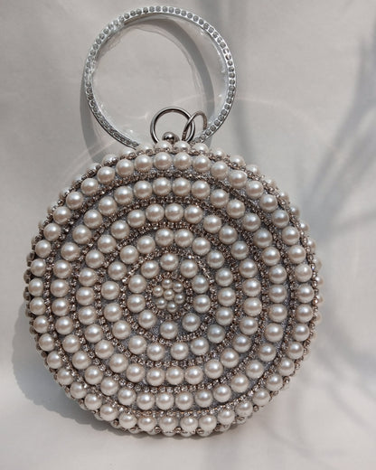 Silver Round Party clutch