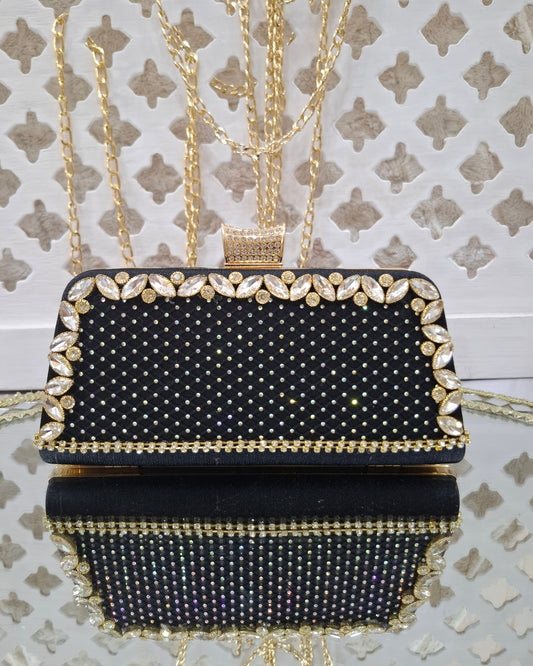 Luxe Black Party clutch