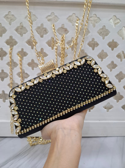 Luxe Black Party clutch