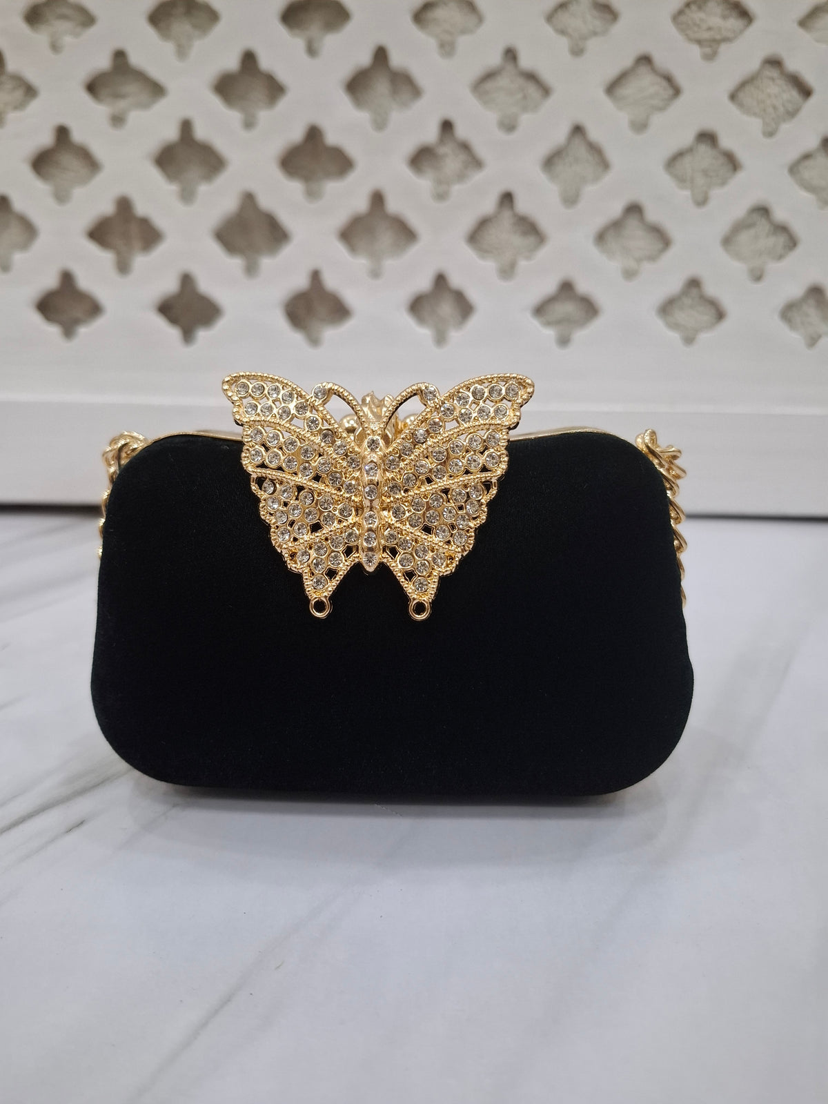 Gold Butterfly Clutch