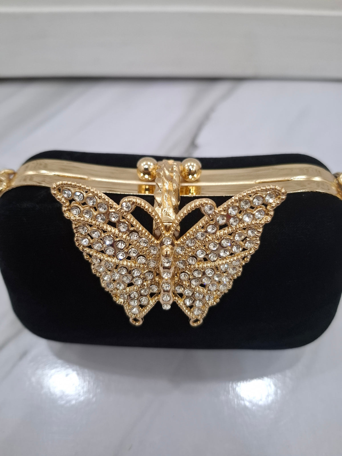 Gold Butterfly Clutch