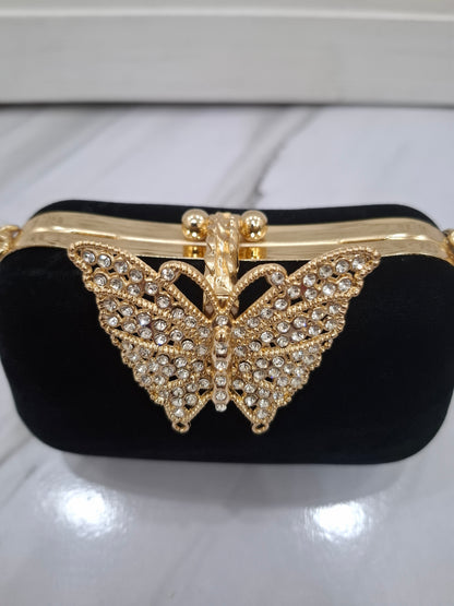 Gold Butterfly Clutch