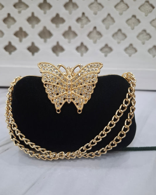 Gold Butterfly Clutch