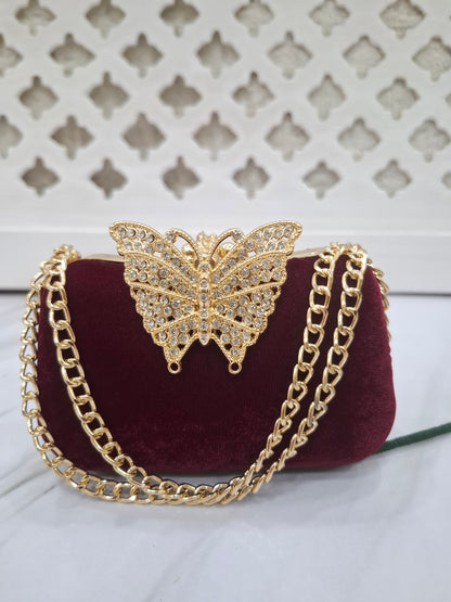 Gold Butterfly Clutch