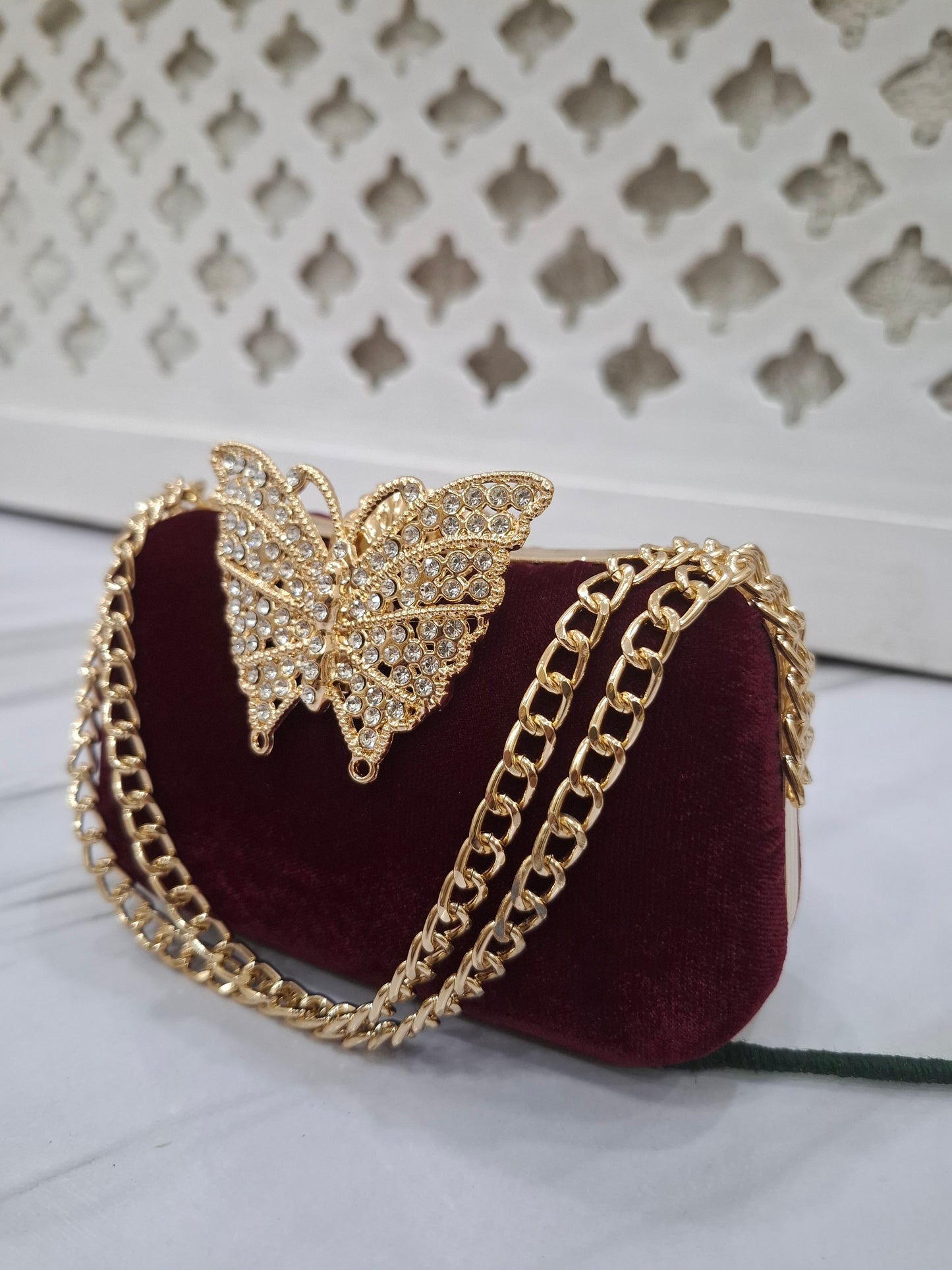 Gold Butterfly Clutch