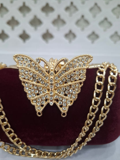 Gold Butterfly Clutch