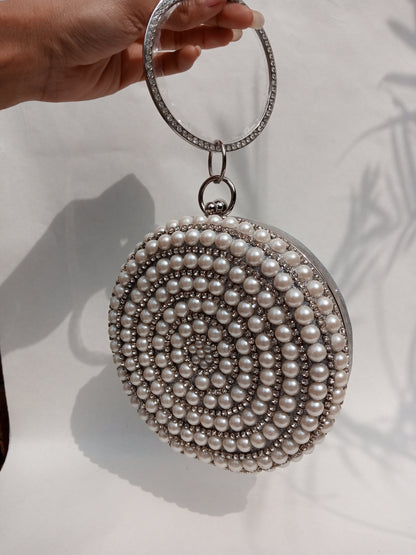 Silver Round Party clutch