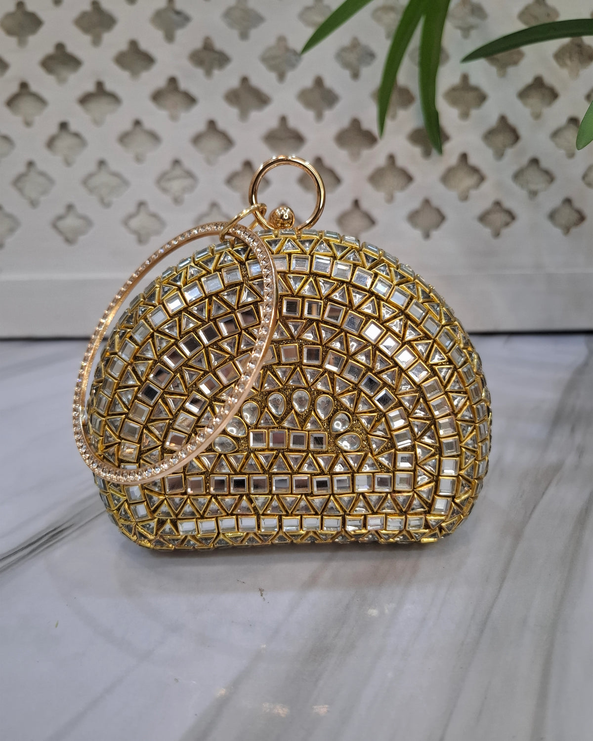 Basic Kundan party Clutch