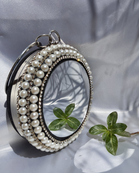 Party Clutch Black Silver