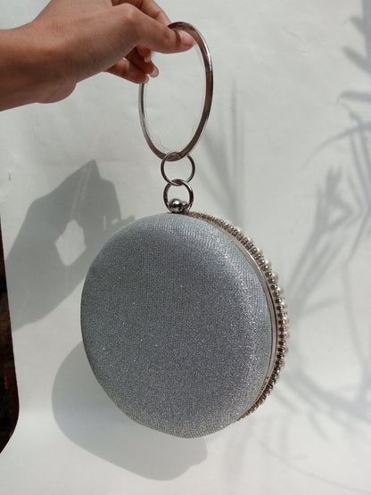 Silver Round Party clutch