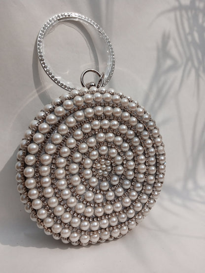 Silver Round Party clutch