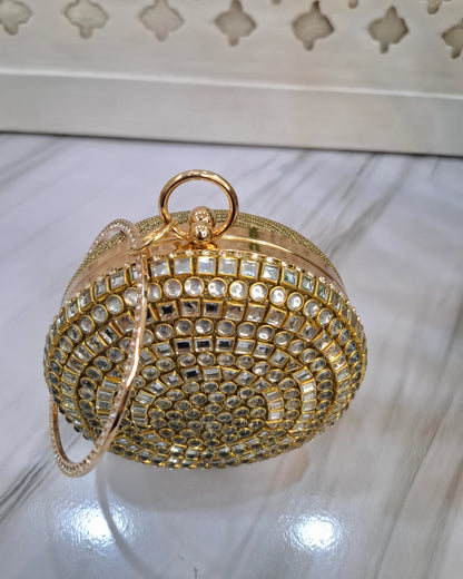 Round Kundan Clutch