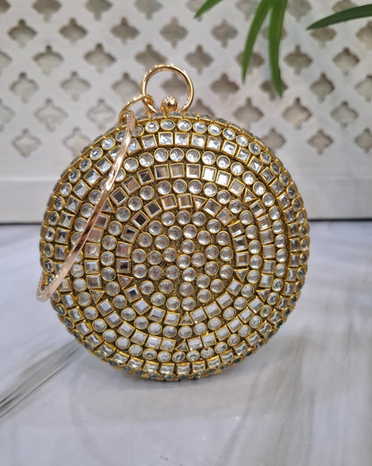 Round Kundan Clutch