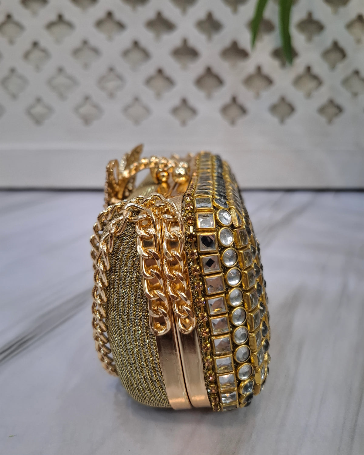 Butterfly kundan Clutch