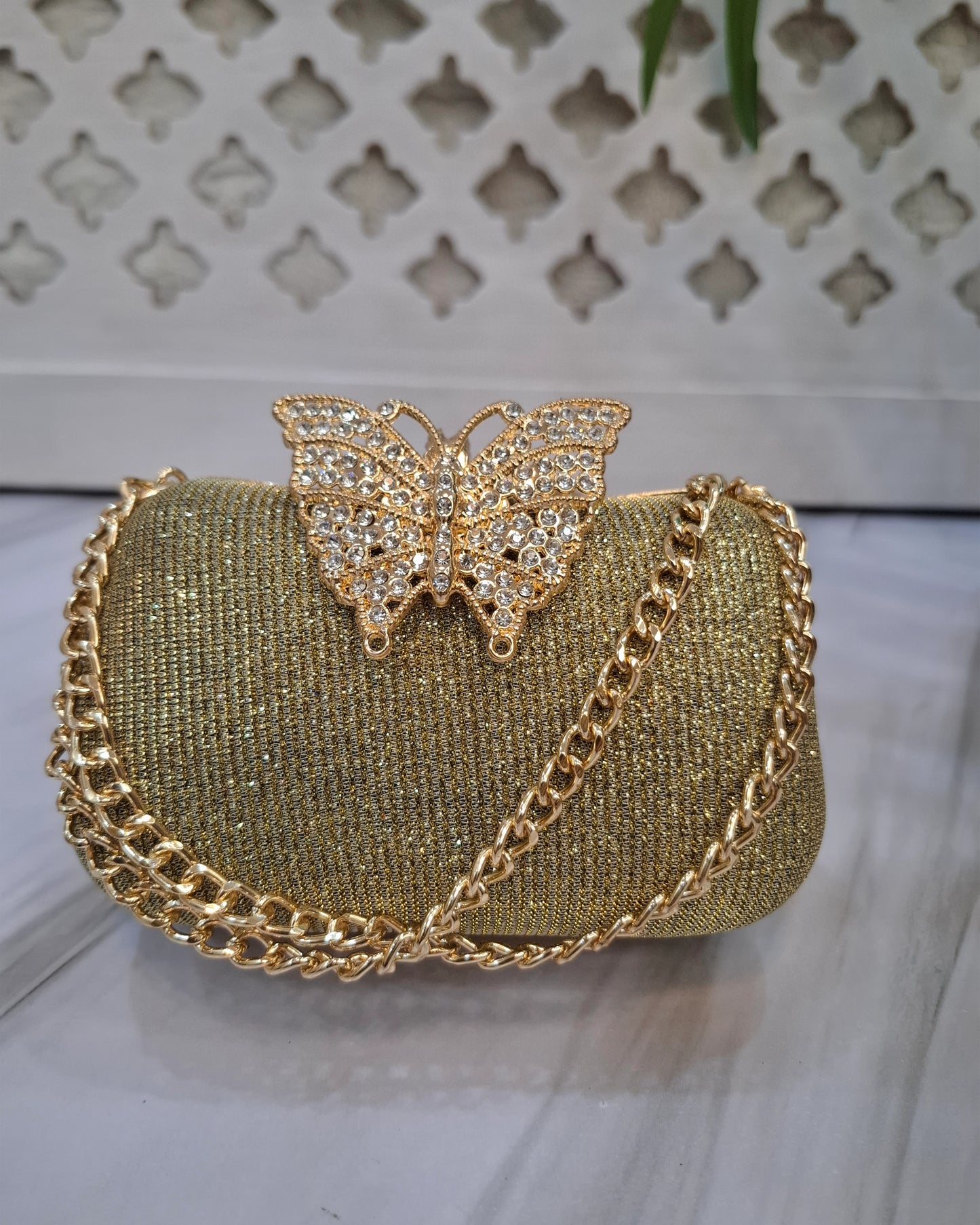 Butterfly kundan Clutch