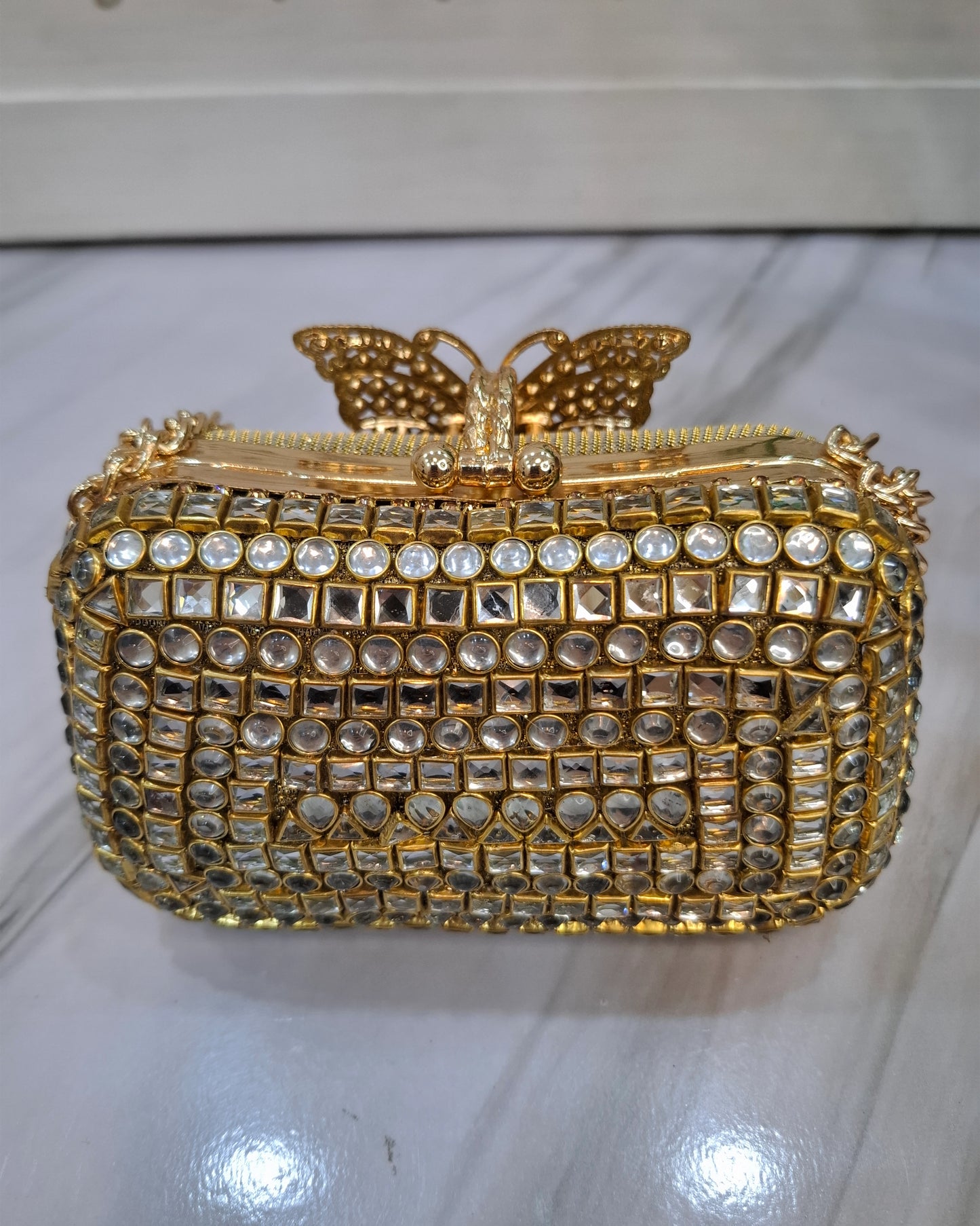 Butterfly kundan Clutch