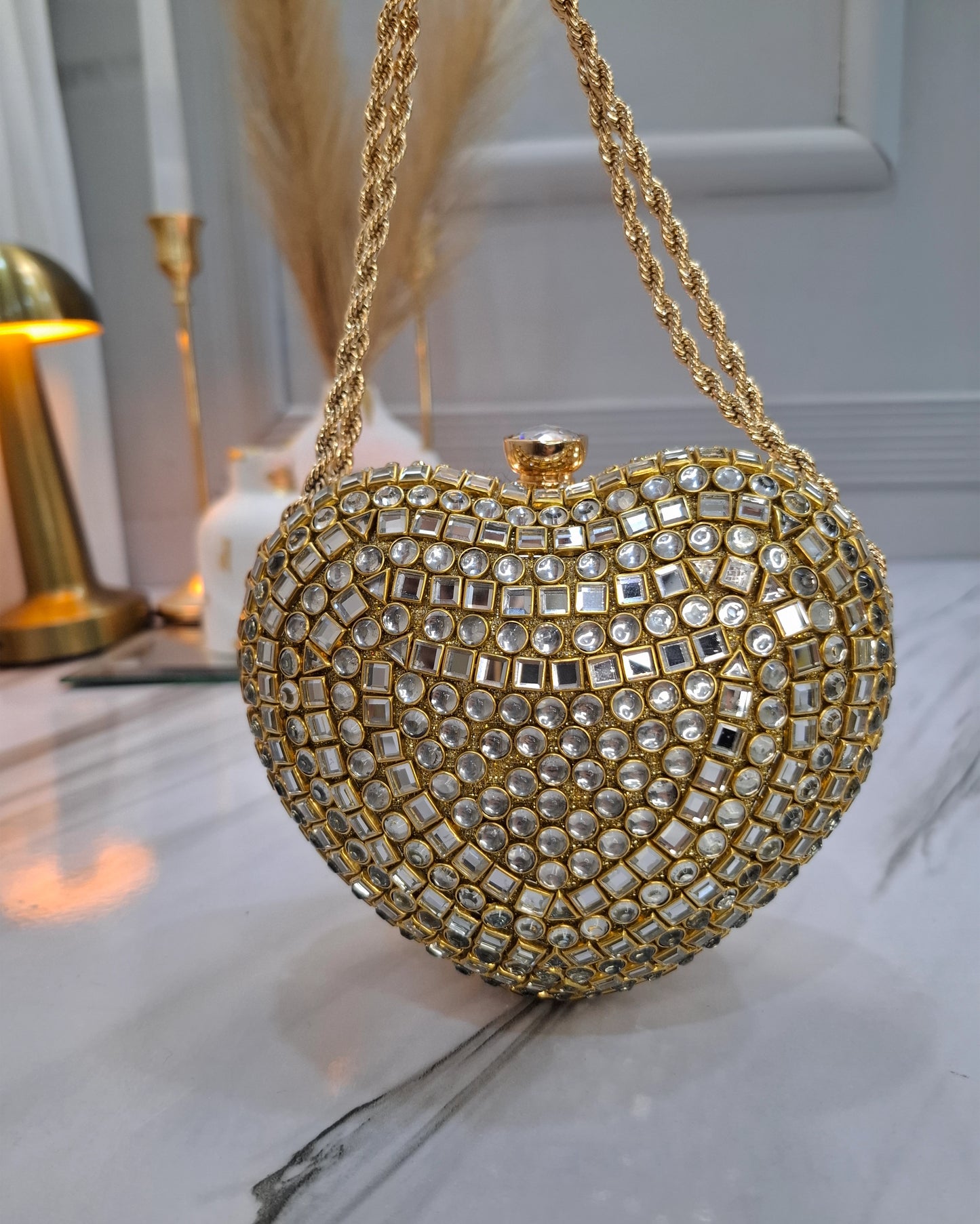 Basic Heart Kundan Clutch