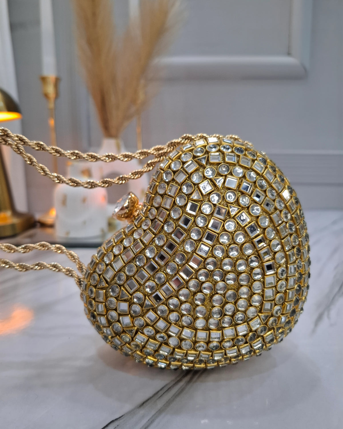 Basic Heart Kundan Clutch