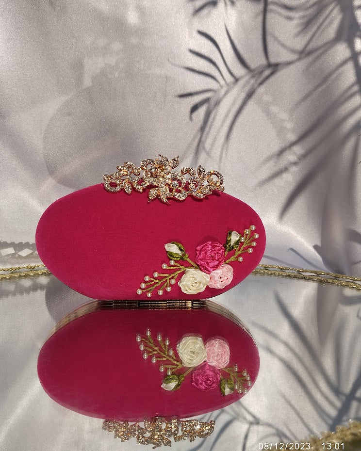 Floral flap clutch