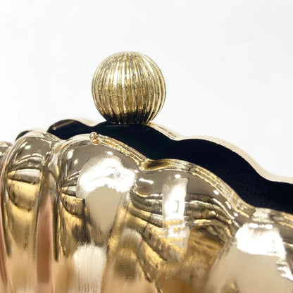 Metal Golden Seashell Clutch