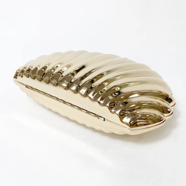 Metal Golden Seashell Clutch